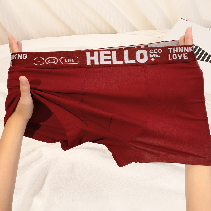 Pantalones de algodón de hombre de Xinjiang antibacterianas, pantalones de pierna plana de otoño y invierno transpirables, cintura media cómoda y suave, ropa interior deportiva de tendencia.