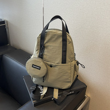 跨境2024新款潮包简约大容量百搭时尚背包两用胸包学院风休闲女包