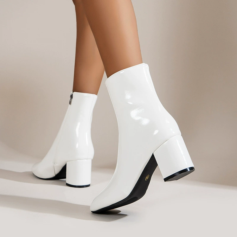 Ботинки наankle-high, женские ботинки с молнией миди-роста, осенний тренд, размера плюс