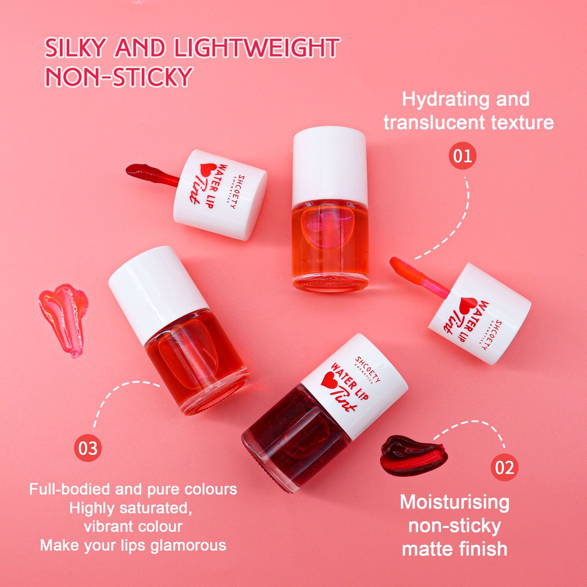SHCOETY's cross-border bestseller, a new type of beauty product that does not stick to the red water on the cup mouth, does not fade, and is a matte and long-lasting lip gloss undefined
