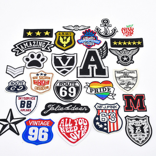 Cartoon badge anchor epaulette badge armband embroidered patch patch with wings A letter clothing accessories decorative patch