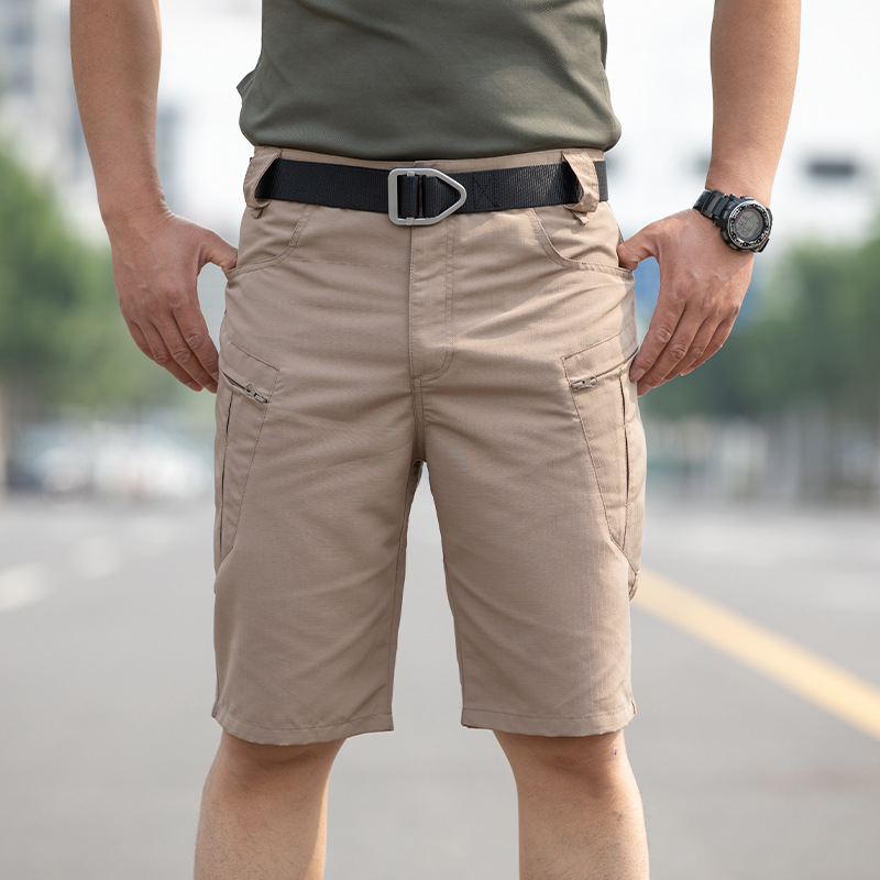 Tácticas transfronterizas Pantalones cortos de camuflaje al aire libre X5 para hombres Pantalones casuales de varios bolsillos Monos sueltos de cinco puntos resistentes al desgaste