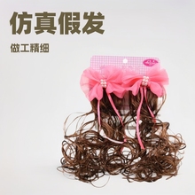 儿童假发卷发发夹公主卷发头饰幼儿园表演蝴蝶结花朵假发发饰星星