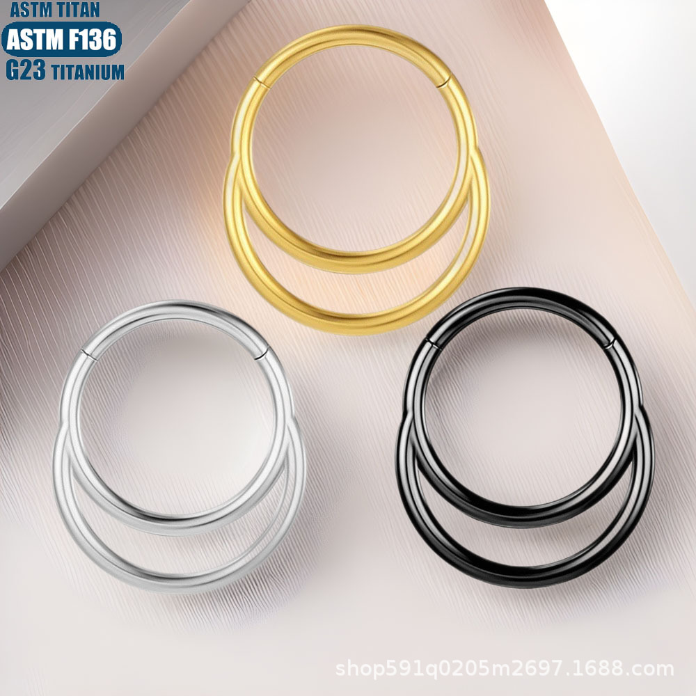F136 Titanium Alloy Zircon Nose Ring Seamless Ring Nasal Septum Ring Moon Earrings Stud detail image 7