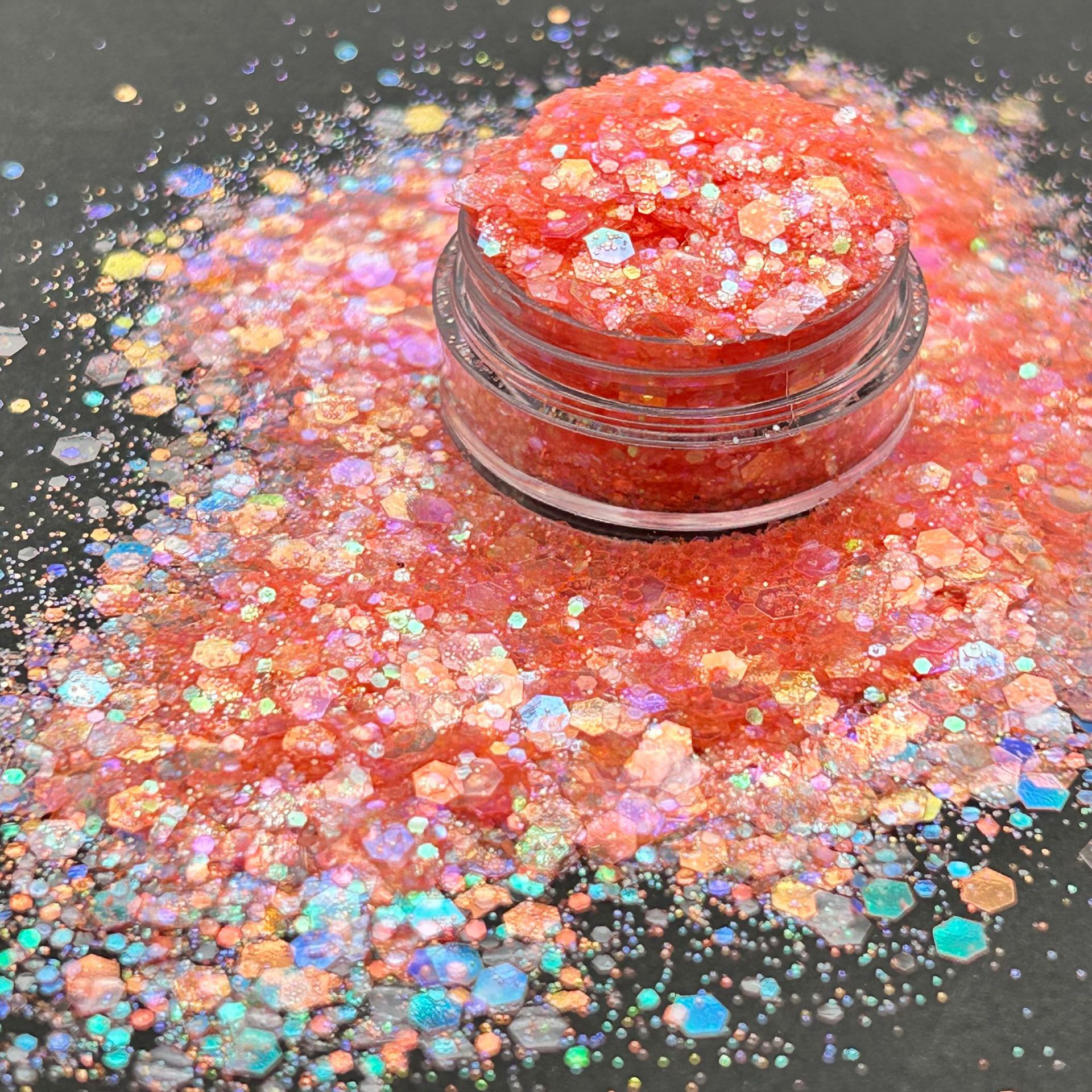 Golden Iridescent Polarized Semi-Transparent Sparkling Nail Art Glitter Transparent DIY Handmade Resin Decoration Nail Stickers