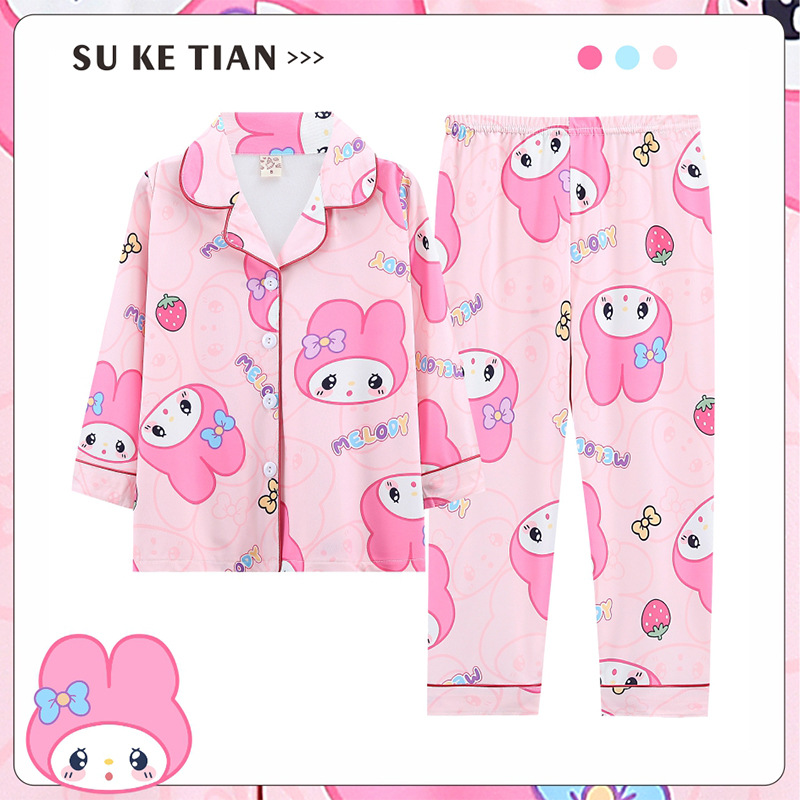 Nuevo comercio exterior de las niñas de otoño e invierno de manga larga pijamas lindo hogar desgaste suave casual Four Seasons aire acondicionado casa Pijamas