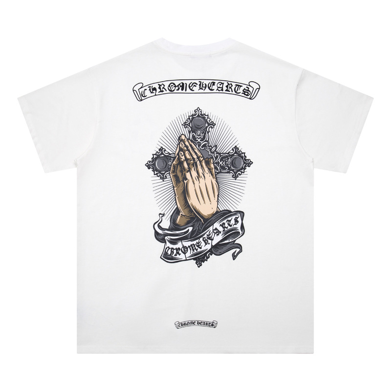 Chrome Heart 24 nuevo Crocodile de verano de moda europea y americana camiseta de manga corta para hombres y mujeres