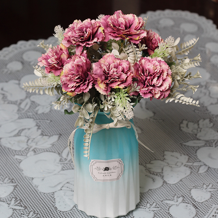 Ramos de Claveles, Lirios, Flores de Seda, Plantas de Boda, Plantas Acuáticas, Decoración del Hogar, Decoración de Mesa, Artículos para el Hogar