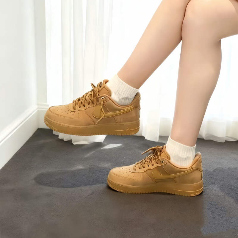 Cross-Border Putian Shoes Air Force One First-Layer Leather Pure White Wheat Black Warrior Men's and Women's Style Height-Increasing Sports Casual Shoes Cross-Border Putian Shoes Air Force One First-Layer Leather Pure White Wheat Black Warrior Men's and Women's Style Height-Increasing Sports Casual Shoes