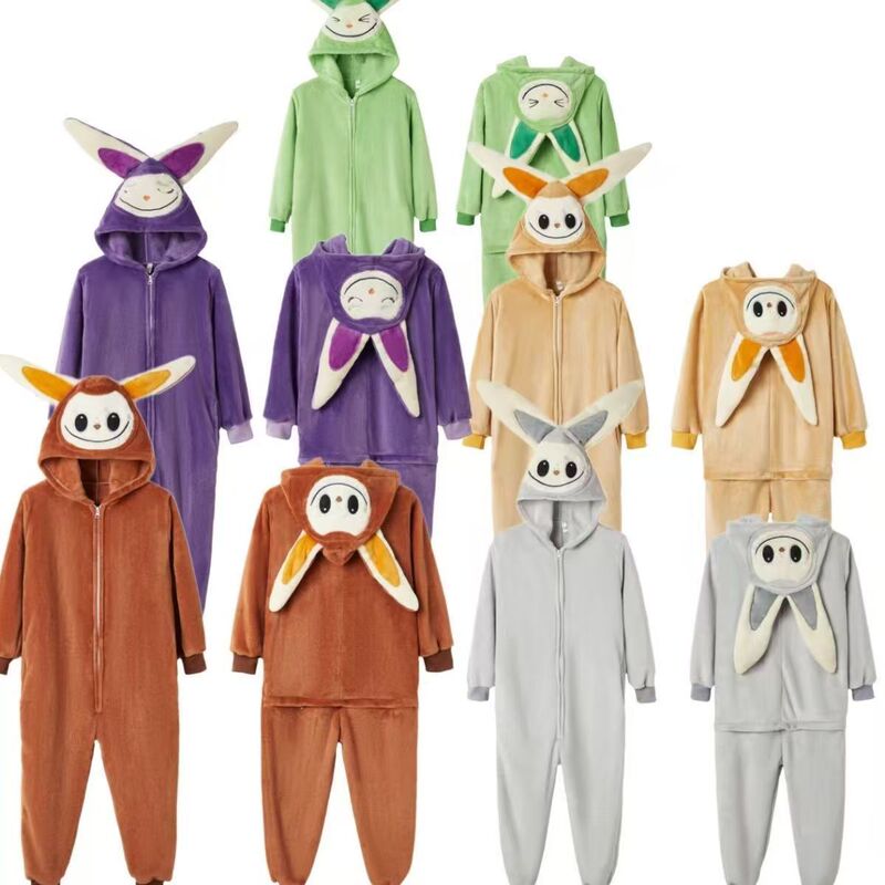 Animal Onesie Pajamas for Children, Nezha Ao Bing Flannel Cartoon Onesie Pajamas, New Long Robe Pajamas