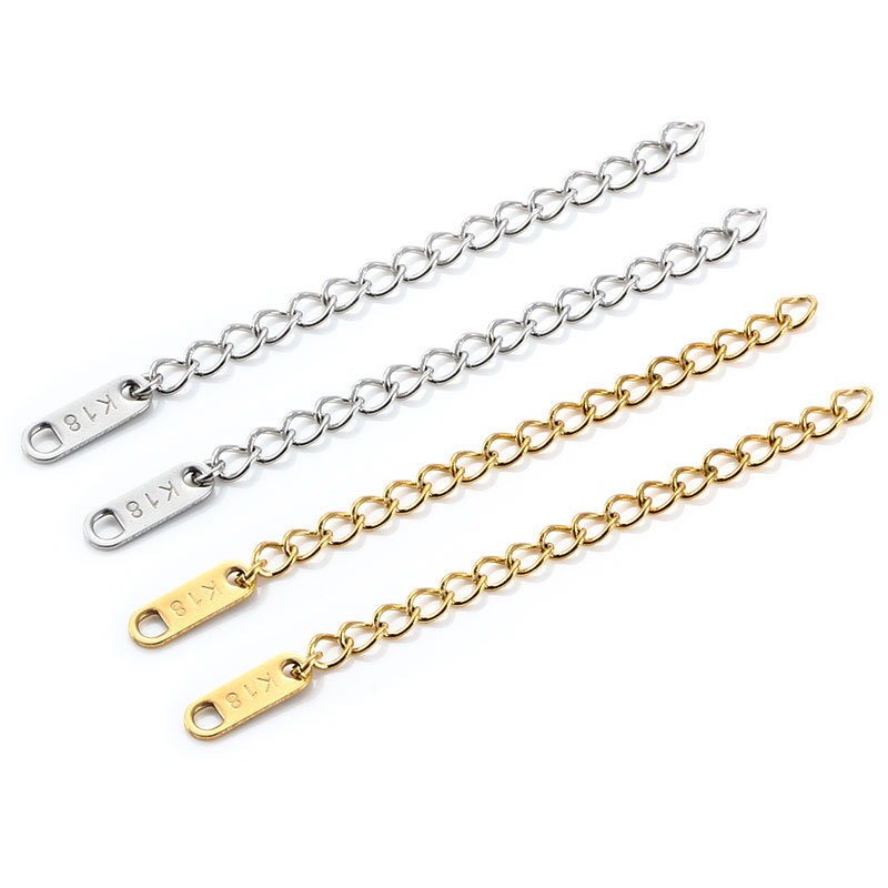 10 PCS/Package Stainless Steel Solid Color Extension Chain display picture 4
