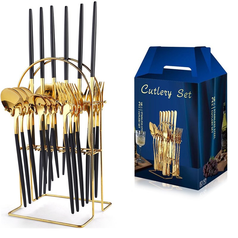 블랙 골드 24 피스 세트 아이언 프레임