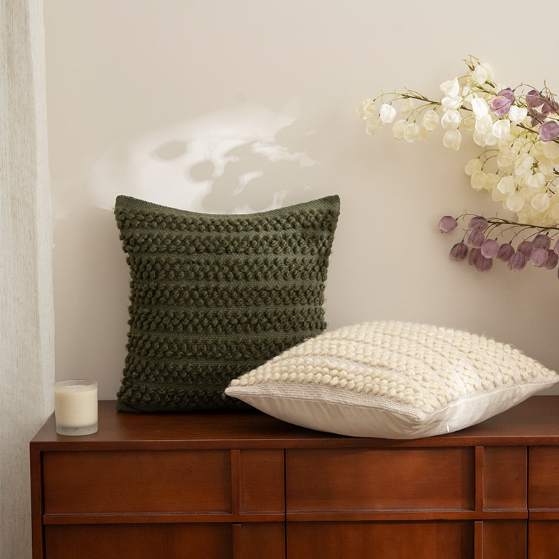 Pillow Cushion Living Room Sofa Bay Window Accessible Luxury High-End Bed Bedroom Simple Modern Cream Style Pure Color Pillow