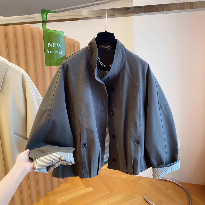韩系设计感立领棒球服外套女2025早秋新款宽松显瘦百搭小个子上衣|undefined