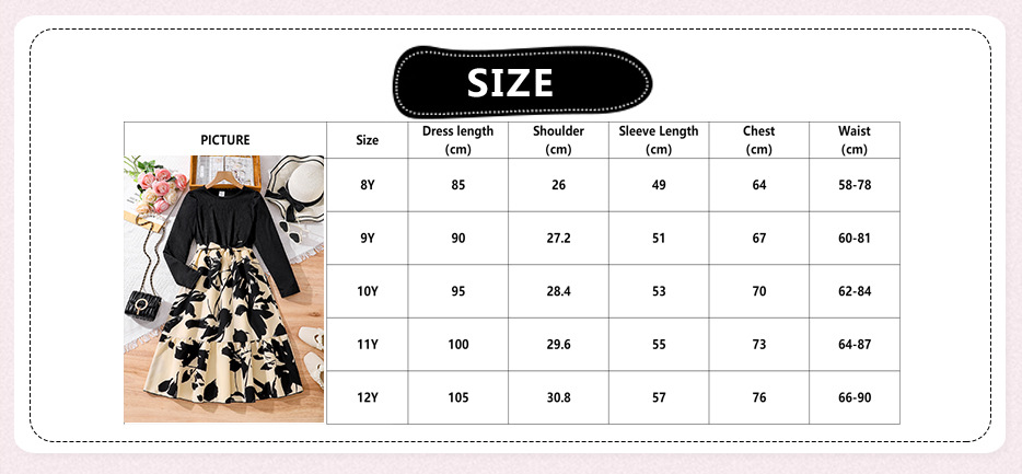 Mädchen Langarm Kleid Mit Blumenmuster Für Den Herbst_voghion.com