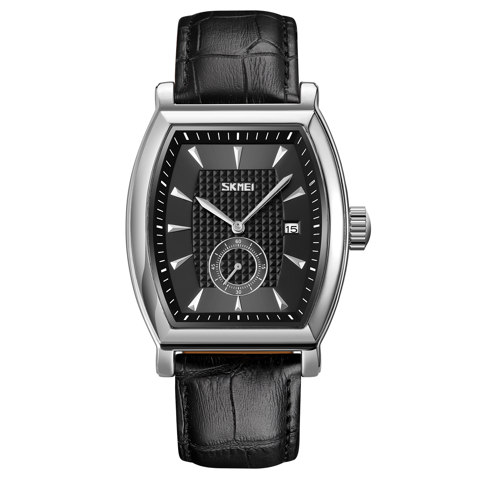Barril de vino cuadrado hombre reloj correa impermeable calendario relojes de cuarzo regalos personalizados mayoristas de comercio exterior