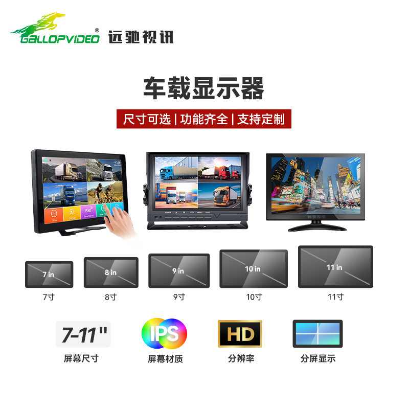 Cross-Border Shipping 7inch Car Display Screens for Trucks and Forklifts, Universal Ahd Monitor, Reversing Image, High-Definition Night Vision