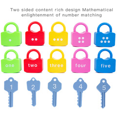 Children's unlocking toys Montessori early education puzzle baby number letter matching baby key lock kindergarten teaching aids
