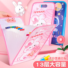 Portable Accordion Organizational Bag for Students - Multi-layer A4 Accordion File Briefcase Academic Vertical Exam Paper Storage Bag for Back-to-School Season Wholesale