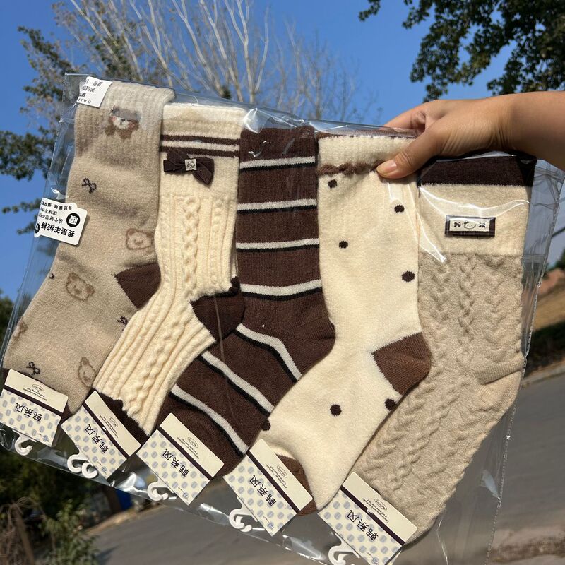 Thickened Autumn and Winter New Women's Accessories Alpaca Wool Slouch Socks Warm Socks Korean and Japanese Style Trendy Long Tube Ins Slouch Socks