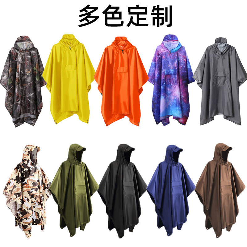 Raincoat Poncho Waterproof Three-In-One Raincoat Outdoor Multi-Functional Hiking Mountaineering Cycling Easy-To-Carry Electric Bike Raincoat