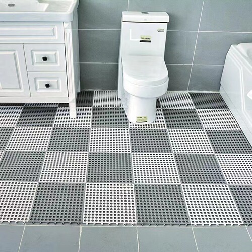TPE bathroom anti-slip mat can be cut for shower toilet water-proof hollow foot mat splicing floor mat wholesale