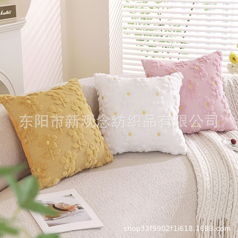 春夏の花刺繍枕カバー、豪華なキルティングソファ枕カバー、ベッドサイドクッション、クロスボーダー推奨装飾枕カバー|undefined