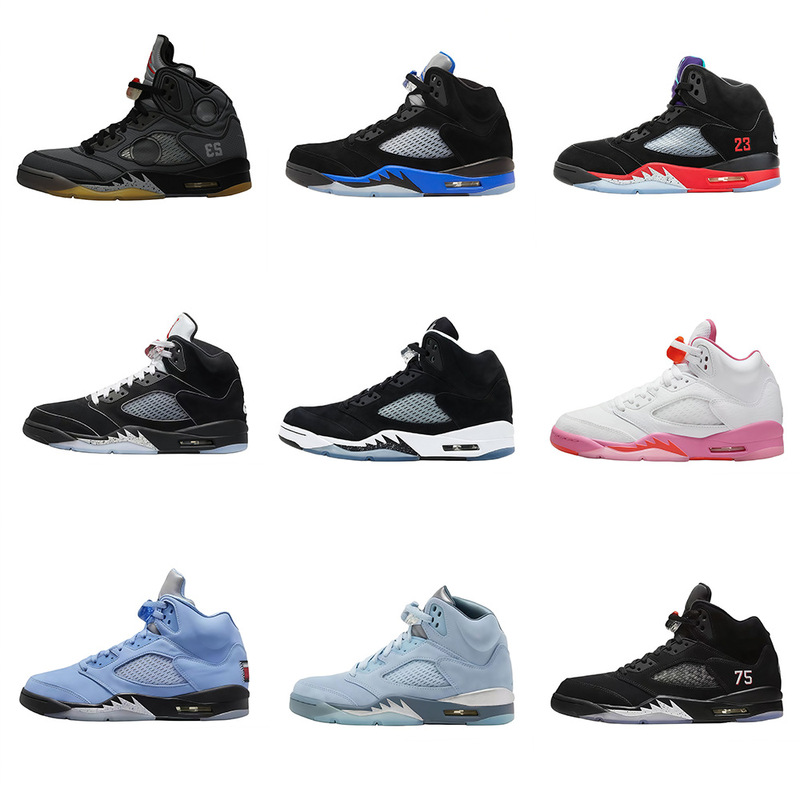 Putian Shoes Pure Original Cross-Border Aj5 High-Top Wear-Resistant Anti-Slip Shock-Absorbing Support Casual Breathable Men's and Women's Sports Basketball Shoes