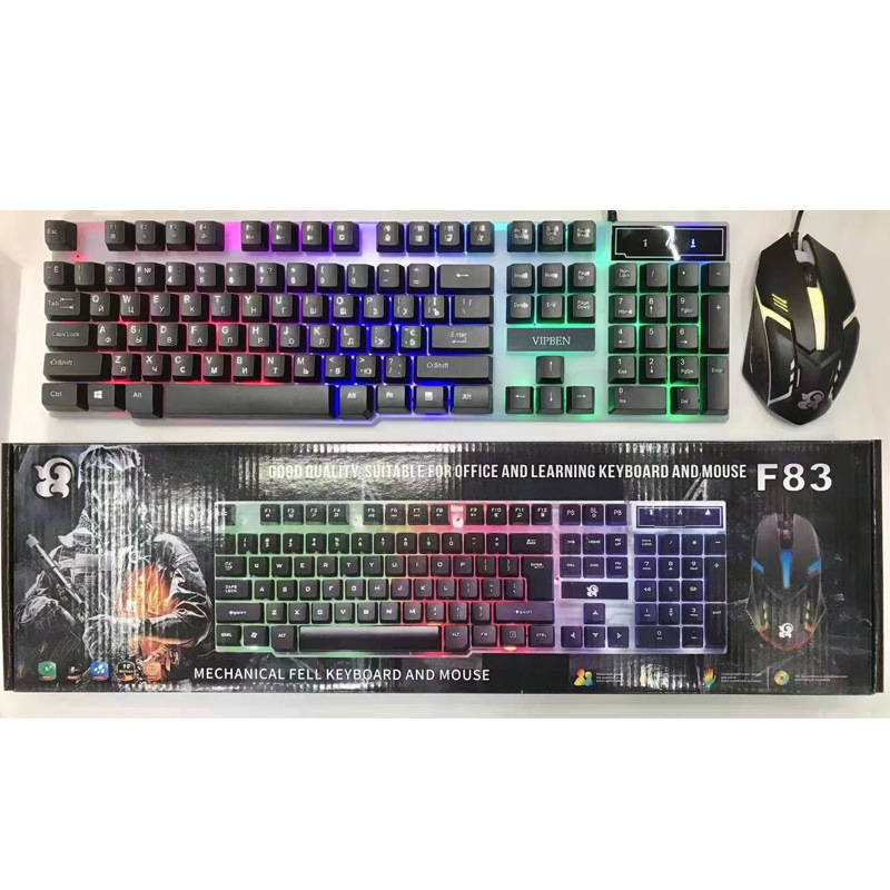 F83 Russian Arabic Spanish Gaming Keyboard Laptop Gaming Mouse Keyboard Set