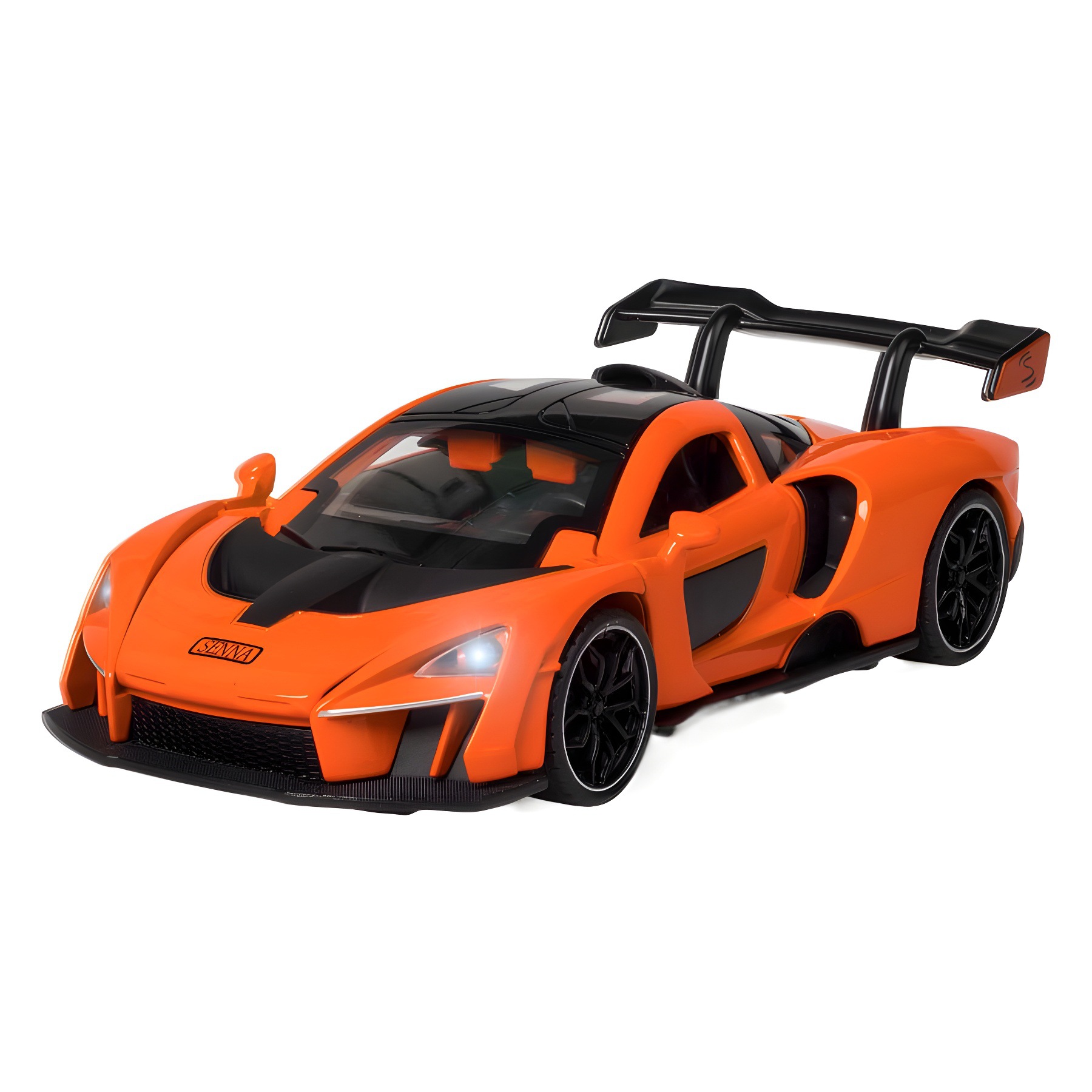 (2개) 새로운 오스트리아 합금 자동차 모델 1:32 MCLAREN SENNA는 소리와 가벼운 장난감 자동차 모델 장식품을 개발하기 위해 다시 럭셔리카 로고.