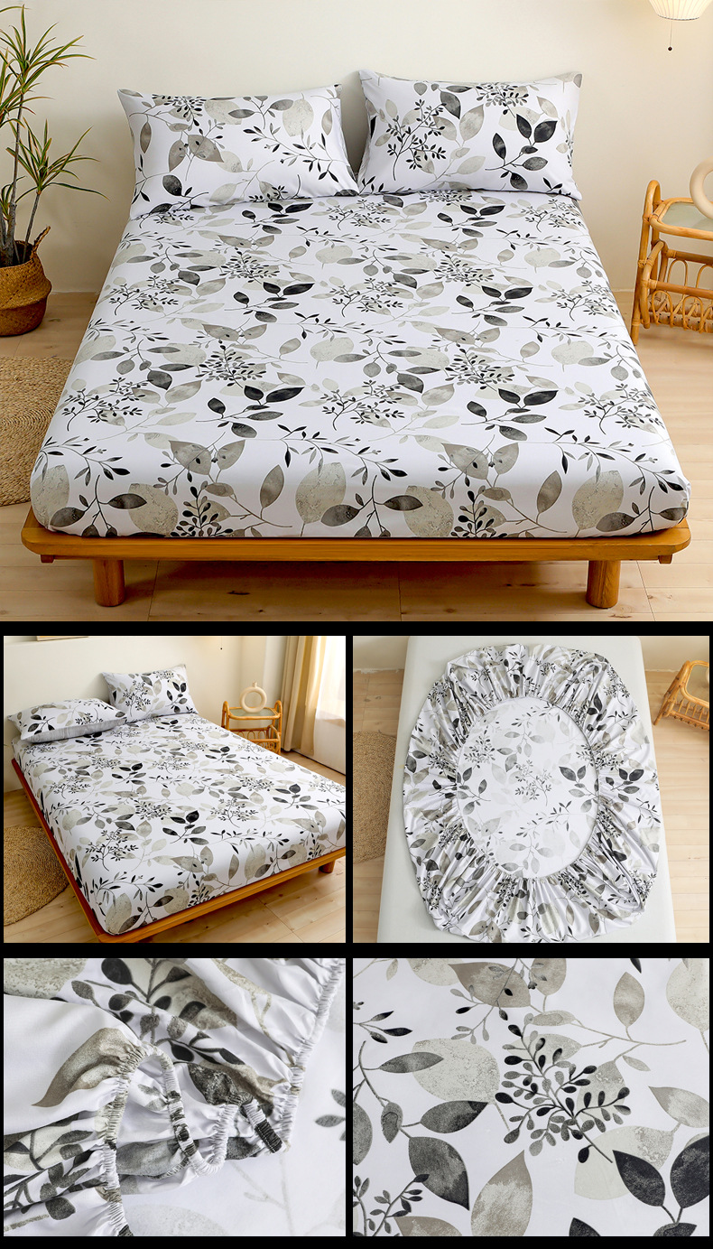 Articles de literie, textiles de maison, draps, ensemble de quatre pièces, draps à poches profondes_voghion.com