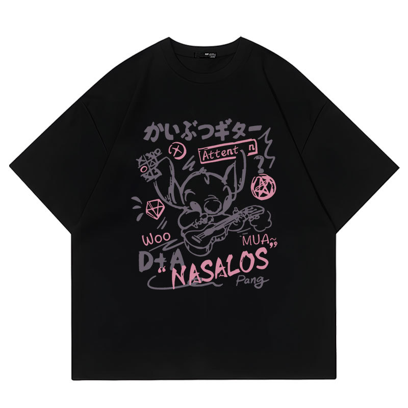 Cotton fashionable cartoon short sleeve T-shirt for men and women