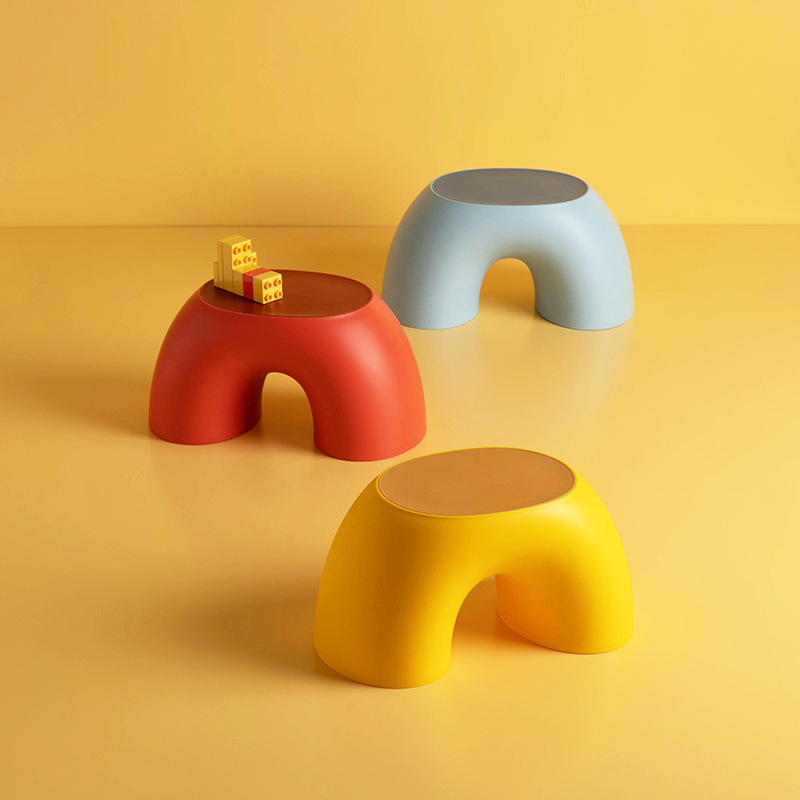 Creative rainbow stool simple ring small bench home round children stool non-slip durable shoe stool wholesale