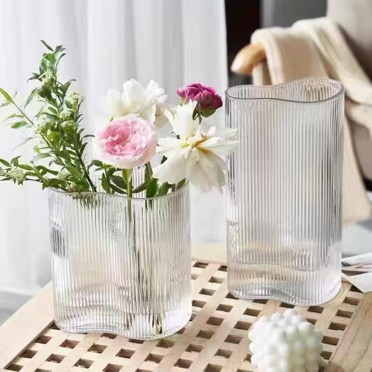 Jarrón de Vidrio Vertical Nórdico, Decoración Creativa para el Hogar, Sala de Estar, Arreglo Floral, Jarrón Hidropónico, Decoración con Rosas