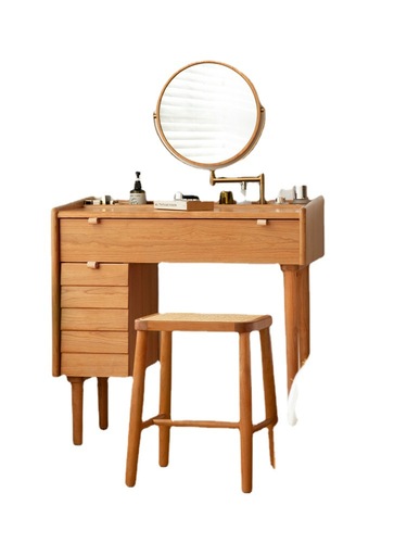 Hull Japanese style dressing table small ultra narrow bedroom cherry wood ins style furniture small apartment retro dressing table