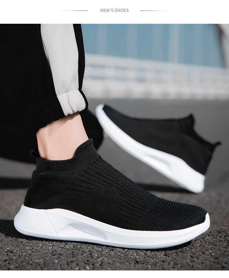 2023 spring new flying woven men's breathable shoes slip-on lazy shoes lovers shoes sports casual men's shoes cross-border undefined