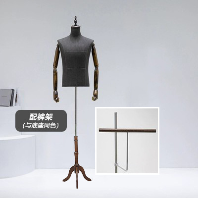 Tienda de ropa modelo de hombre traje pantalla falso molde de gama alta arena lavado gris modelo plataforma modelo medio cuerpo modelo de gama alta especial masculino