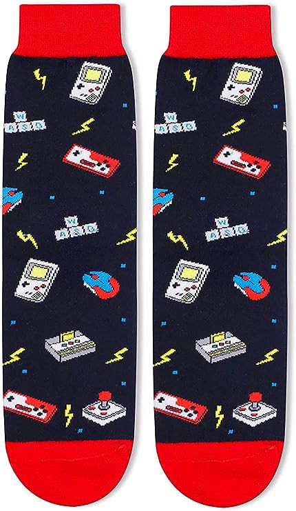 Cotton Fabric Type Unisex Casual Letter Gamepad Cotton Crew Socks A Pair