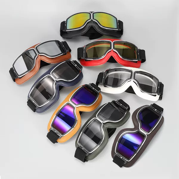 Motorcycle Riding Goggles, Ski Retro Helmet, Goggles, Windproof and Sandproof, Electric Vehicle Half Helmet, Breathable and Safe