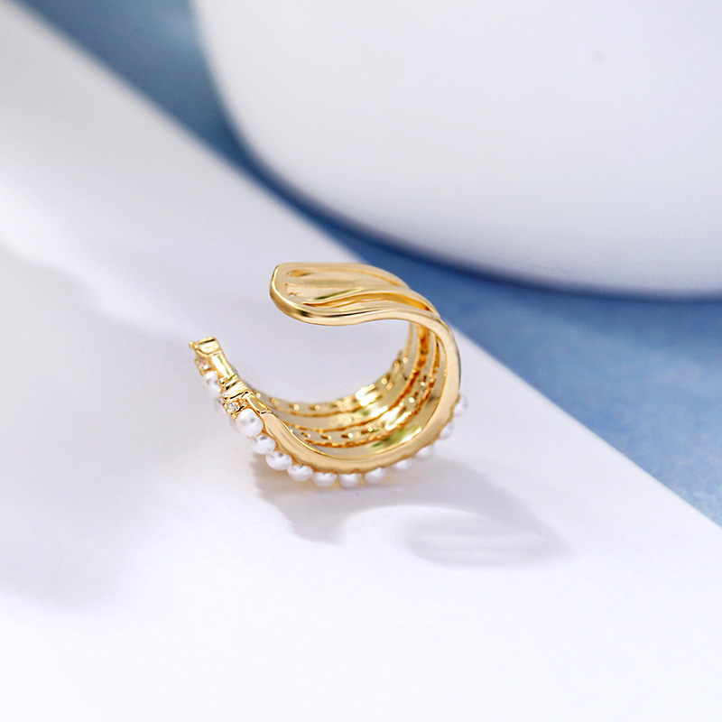 Simple Fashion Pearl Zircon Ear Bone Clip Wholesale display picture 4