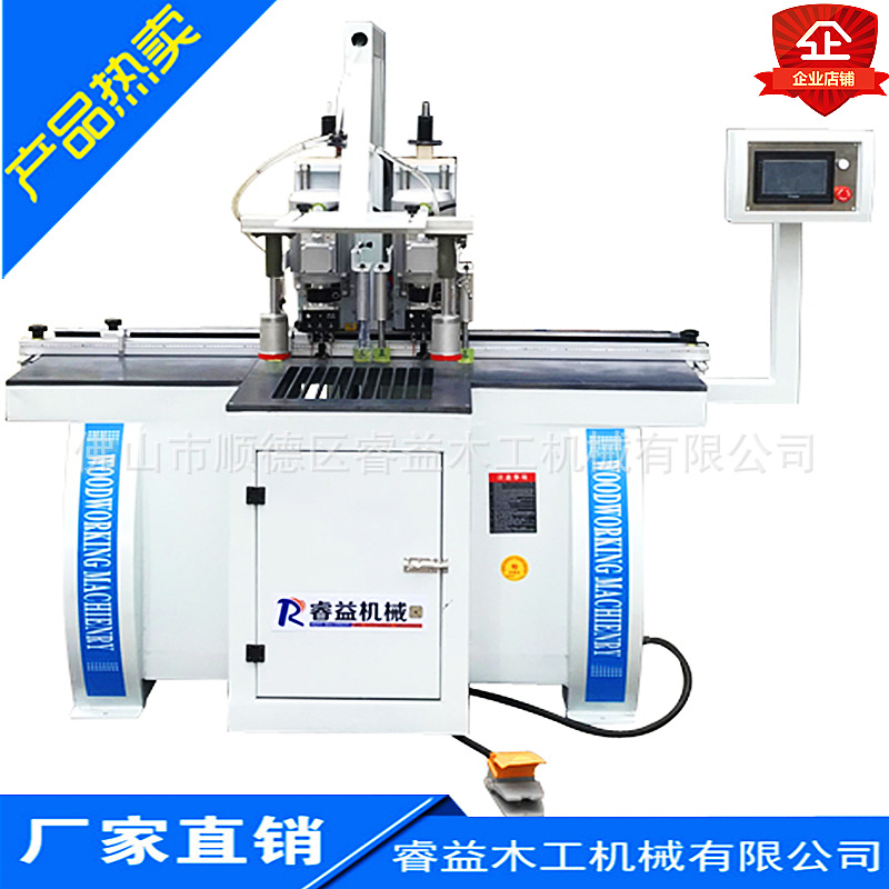 四头铰链机木工机械双头铰链钻孔机 2+1铰链拉手钻孔一体铰链钻