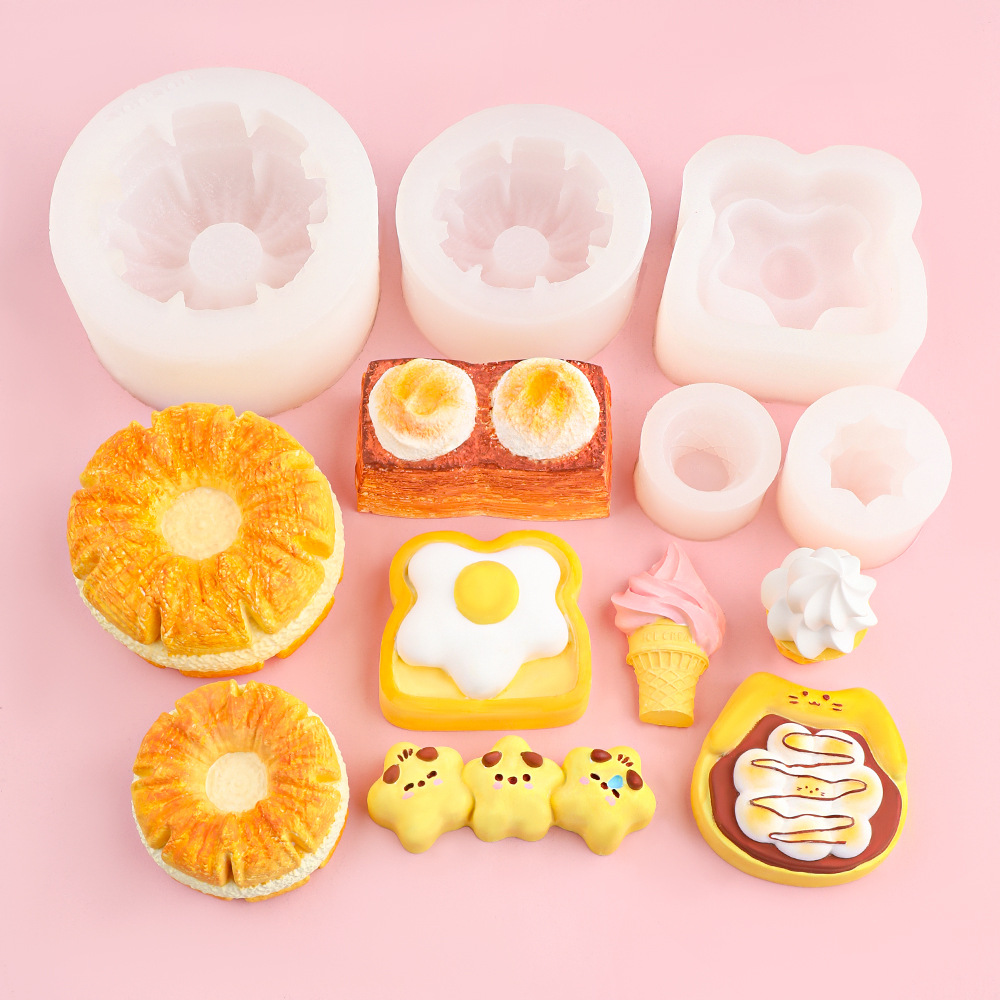 Tostada de huevo escalfado Melaleuca helado amasar molde de silicona bolsa de piña iy molde de yeso de aromaterapia adornos decorativos