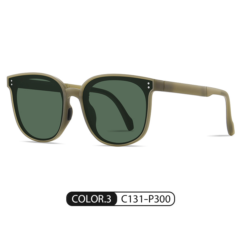 Gafas de sol GM plegables ultra-ligeras mismo estilo de las mujeres polarizadas interior película verde protección solar banda de luz antirreflectante almohadilla para la nariz gafas de sol plegables