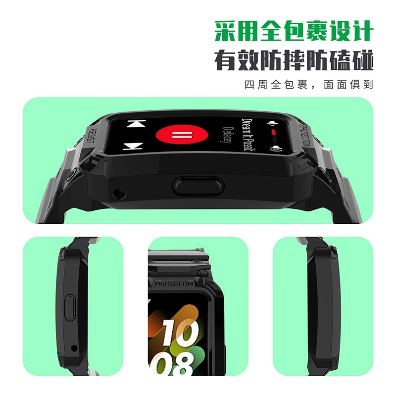 Совместимая с Huawei браслетом 8/7/6 силиконовый интегрированный ремешок Honor Band6 однотонный мягкий TPU сменный браслет