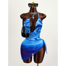 K 15406 Sexy Print Women's One-piece �Ը�ӡ��Ůʿ����Ӿ��