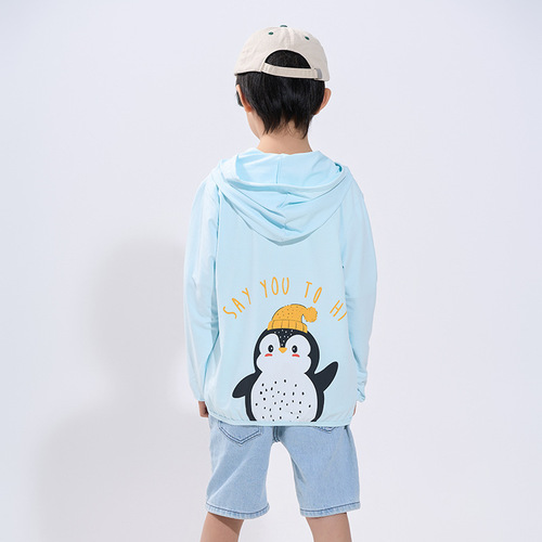 Children's sun protection clothing for boys and girls, hooded jacket, summer new baby skin clothing, sun protection clothing UPF50+ can be shipped on behalf of