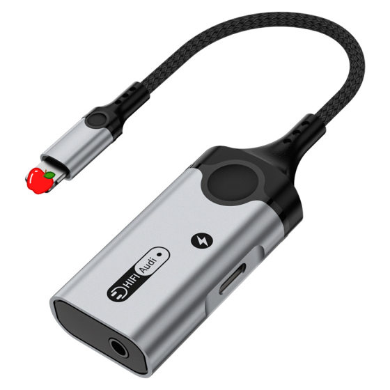 Suitable for Apple Headset Converter Charging Headset Two-in-One Audio Adapter Game Live Sound Card Adapter