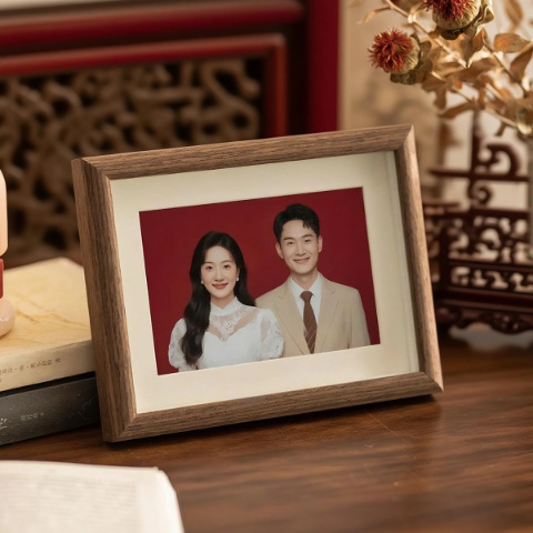 海馬結婚登録フォトフレーム、写真を洗ってカップルの結婚式の写真を記念日用に作る 6inch 写真アルバム|undefined
