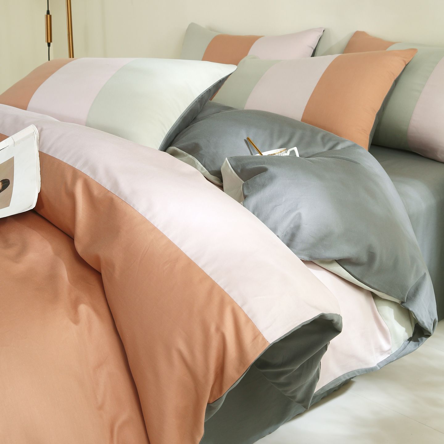 Cuatro piezas de ropa de cama cubierta sábanas de dormitorio de estudiantes cubierta sábanas de algodón único conjunto de tres piezas de invierno