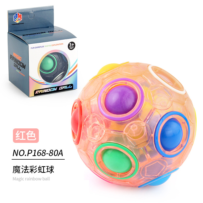 Transfronterizo de Amazon Rainbow Ball descompresión giroscopio giratorio educativo para niños redondo de doce hoyos color mezclado BOLA MÁGICA juguete